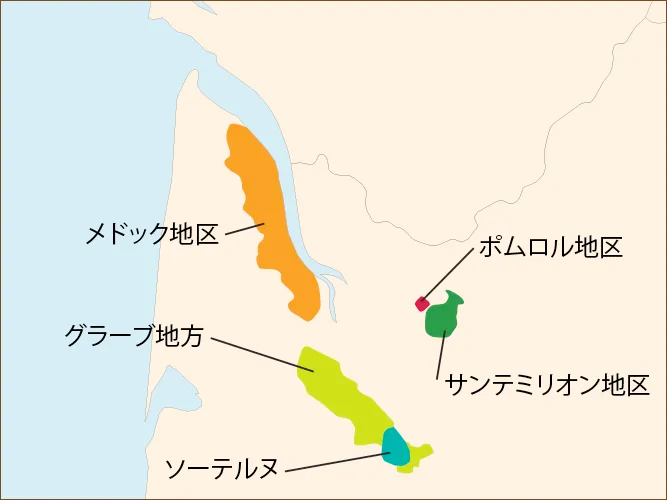 ボルドーワイン産地地図